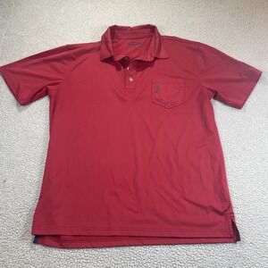 Johnnie O Prep Performance Red Polo Shirt‎ Mens Large Pocket Embroidered Golf